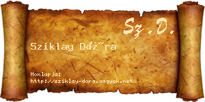 Sziklay Dóra névjegykártya